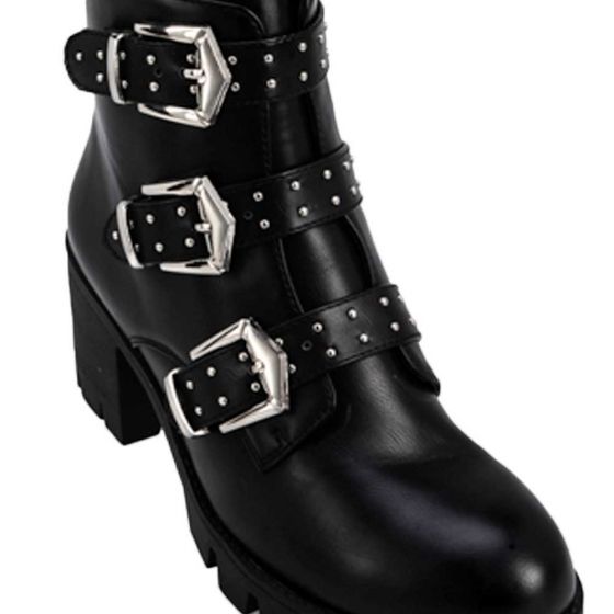 Botas Vintage Rockeras Negras Mujer Tierra Bendita  G805