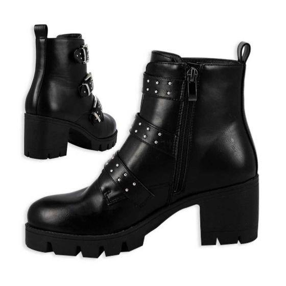 Botas Vintage Rockeras Negras Mujer Tierra Bendita  G805 - Conceptos