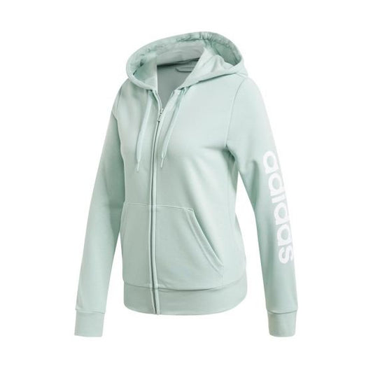 SUDADERA CASUAL ADIDAS W E LIN FZ HD 6484 ~ DAMA Verde TRAINING