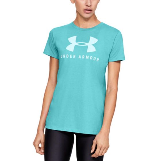 PLAYERA DEPORTIVA UNDER ARMOUR GRAPHIC SPORTSTYLE CLASSIC CREW 4425 ~ DAMA Azul 