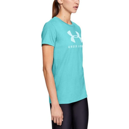 PLAYERA DEPORTIVA UNDER ARMOUR GRAPHIC SPORTSTYLE CLASSIC CREW 4425 ~ DAMA Azul 