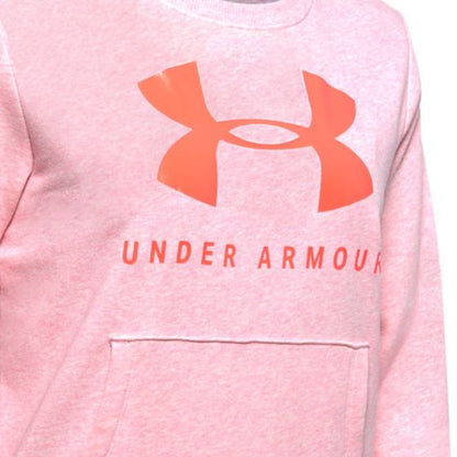 SUDADERA DEPORTIVA UNDER ARMOUR 12.1 RIVAL FLEECE SPORTSTYLE GRAPHIC CREW 5691 ~ DAMA Rosa 