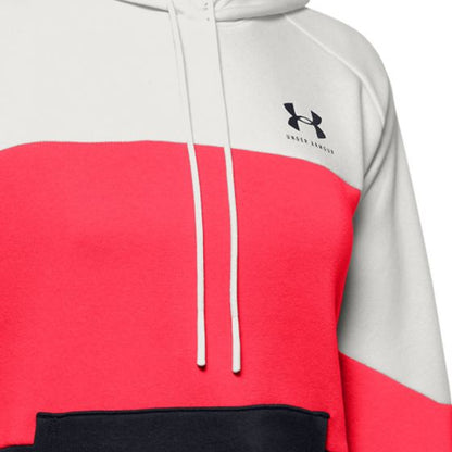 SUDADERA DEPORTIVA UNDER ARMOUR RIVAL FLEECE COLOR BLOCK HOODIE 4112 ~ DAMA Blanco 