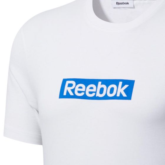 PLAYERA DEPORTIVA REEBOK TE LINEAR LOGO SS TEE 4688 ~ CABALLERO Blanco TRAINING