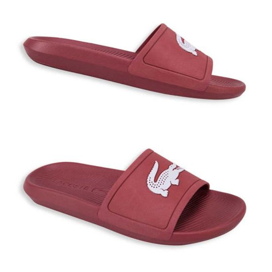 SANDALIA PARA PLAYA LACOSTE CROCO SLIDE 120 1 CMA RED/WHT 717K ~ CABALLERO Rojo SWIMMING