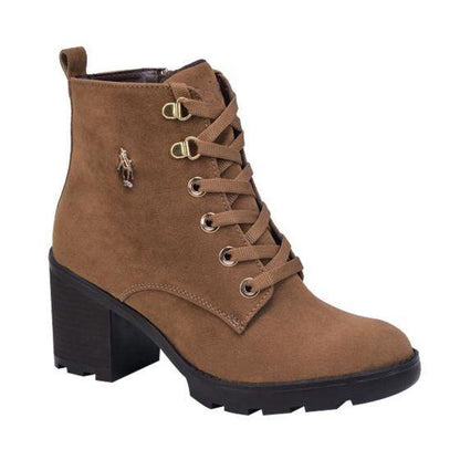 Botas Militares Cafés para Mujer Hpc Polo 8801 - Conceptos