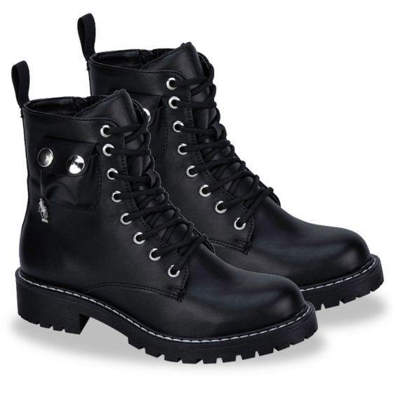 Botas Militares Negros para Mujer Hpc Polo 4843 - Conceptos