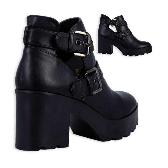 Botas Vintage Rockeras Negra Mujer Tierra Bendita  6909 - Conceptos