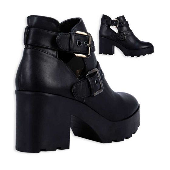 Botas Vintage Rockeras Negra Mujer Tierra Bendita  6909