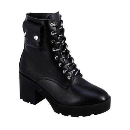 Botas Militares Negras Mujer Tierra Bendita  6554 - Conceptos