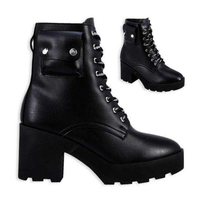 Botas Militares Negras Mujer Tierra Bendita  6554 - Conceptos