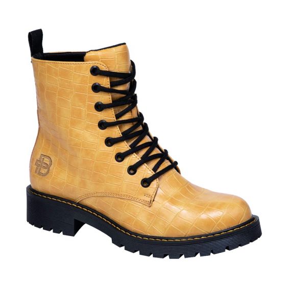 Yellow Military Boots for Women Belinda Peregrin 4872