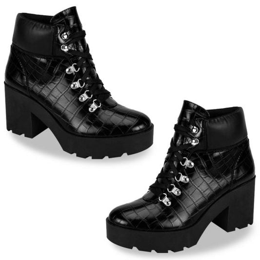 Black Military Boots for Women Blessed Earth 2028