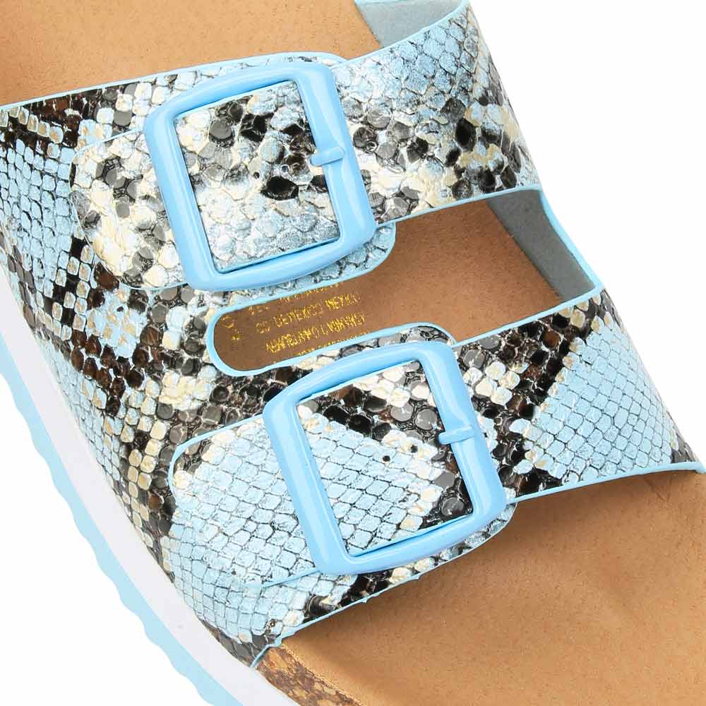 Sandalia Plana Altura Media Combinada