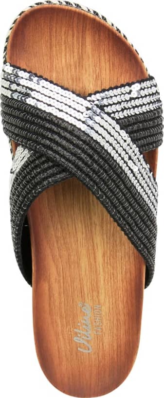 Sandalia Plana Altura Media Combinada