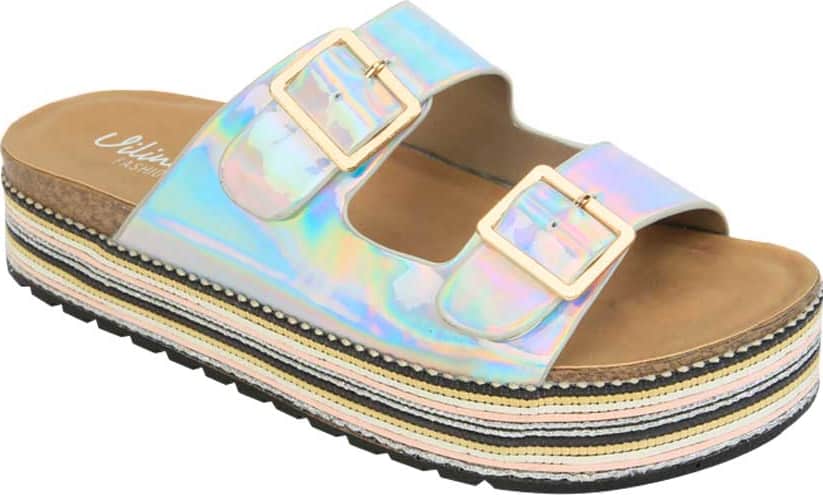 Sandalia Plana Altura Media Combinada