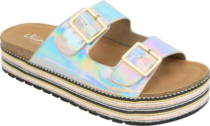 Sandalia Plana Altura Media Combinada