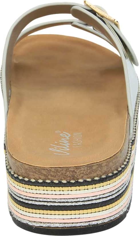 Sandalia Plana Altura Media Combinada