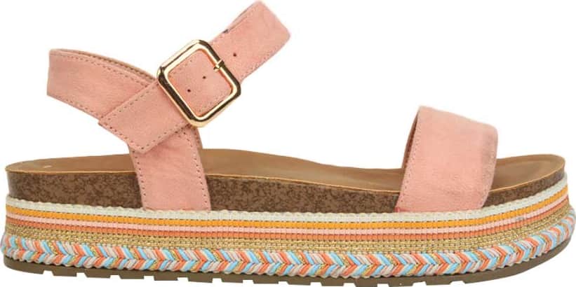 Sandalia Plana Altura Media Combinada