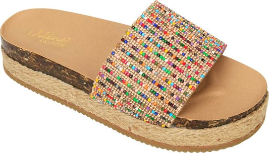 Sandalia Plana Altura Media Con Yute