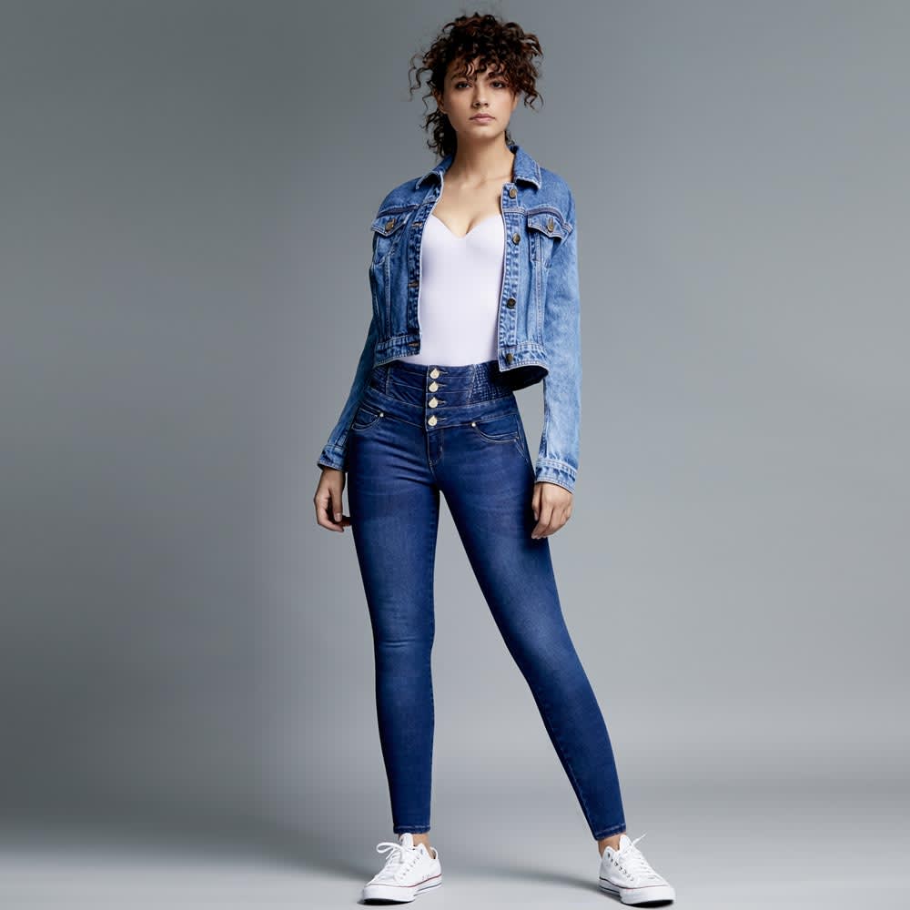 Jeans Super Skinny Cintura Alta