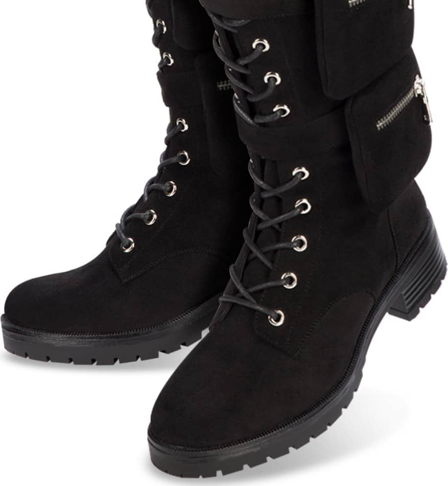 BOTA MILITAR TUBO ALTO CON BOLSILLO