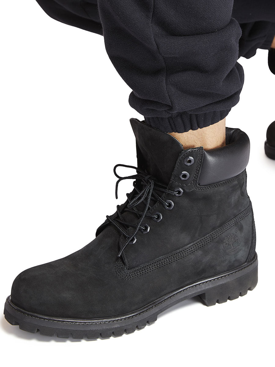 Black Timberland 6'' Hiker Boots for Men Basic Contrast Collar 9001