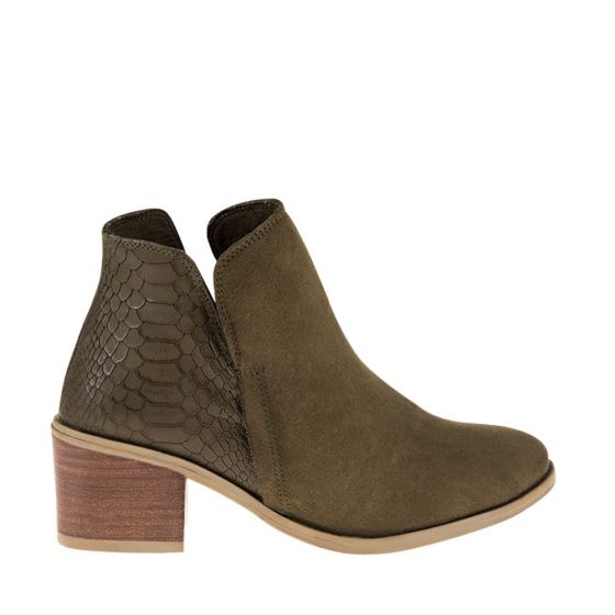 BOTA CASUAL TIERRA BENDITA 1202 ~ DAMA Verde Animal Print- Tendencia Snake